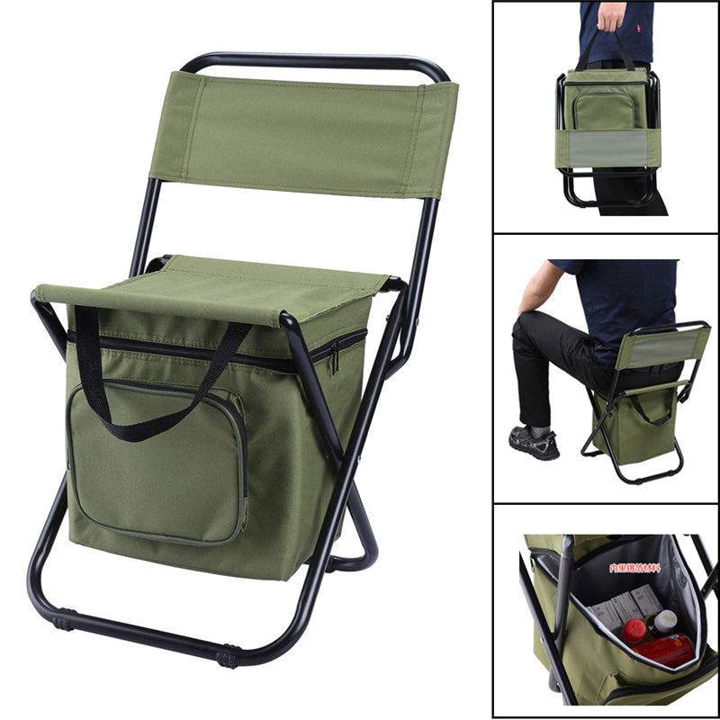 Fishing Chair - Portable Folding Beach Chair with Movable Refrigerator