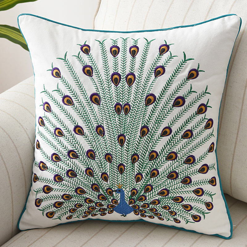 Bedroom bed peacock cushion pillow