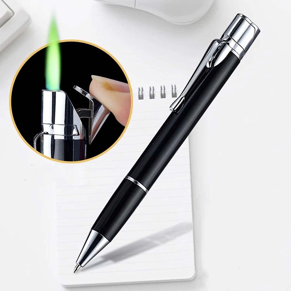 Creative Metal Signature Pen Lighter - Windproof Gas Inflatable Jet Lighter