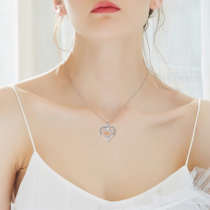 Double Love Necklace MOM Diamond