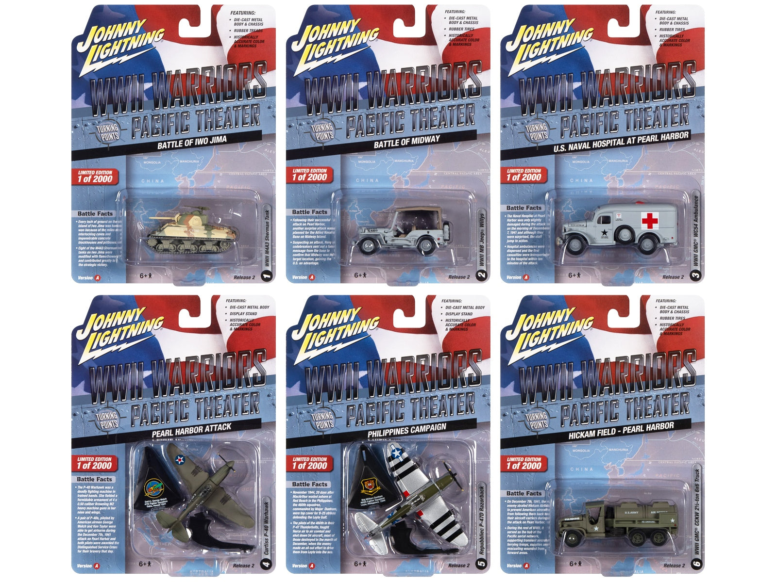 "WWII Warriors: Pacific Theater" Military 2022 Set A of 6 pieces Release