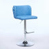 Blue Swivel Barstools Set of 2 - Adjustable Height, Chrome Base, Tufted PU Leather - Minihomy