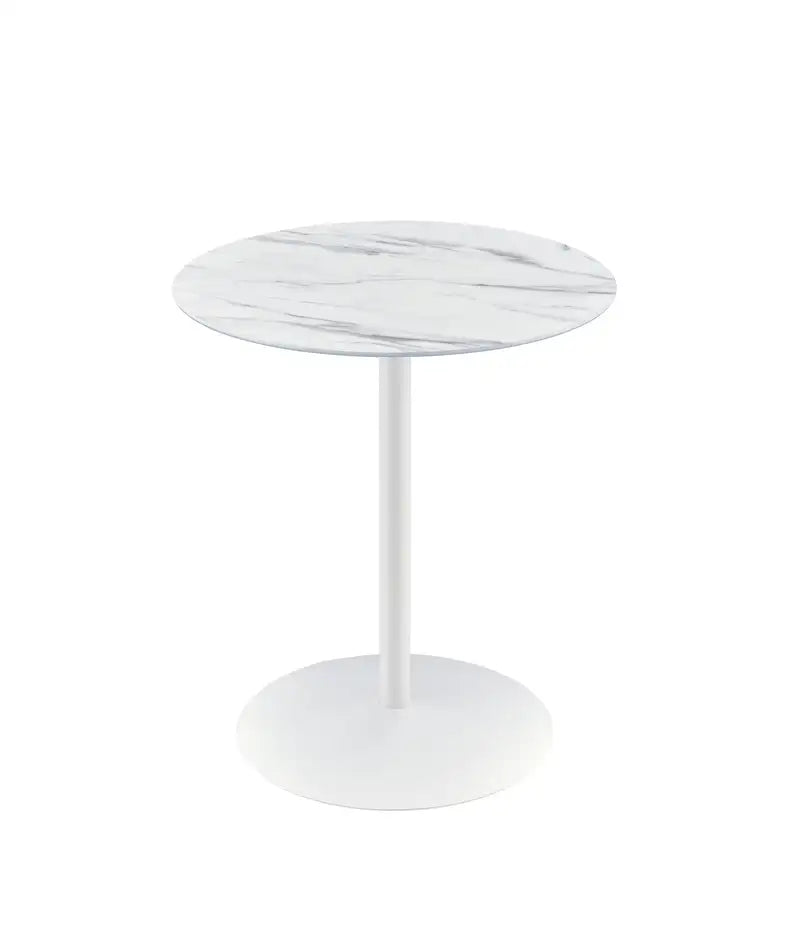 Circa 17.5" White Marble End Table