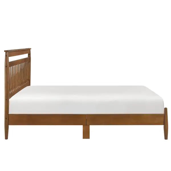 Chestnut California King Platform Bed | Transitional Style Bedroom Furniture - Minihomy