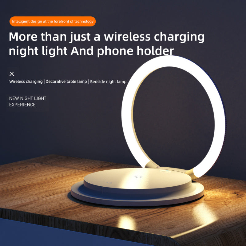 Wireless Charging Phone Stand with Night Light - Fast Charging & Folding Design