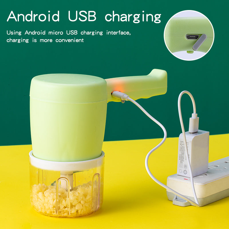 2-in-1 Electric Hand Mixer & Food Processor - Blender, Chopper, Frother, Beater, USB Rechargeable - Minihomy