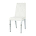 Modern Dining Chairs Set of 2, White PU Leather, Electroplated Legs, Home Bedroom Stool - Minihomy