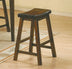 Cherry Wood Saddle Seat Stools (Set of 2) - 18" Height Dining Chairs - Minihomy