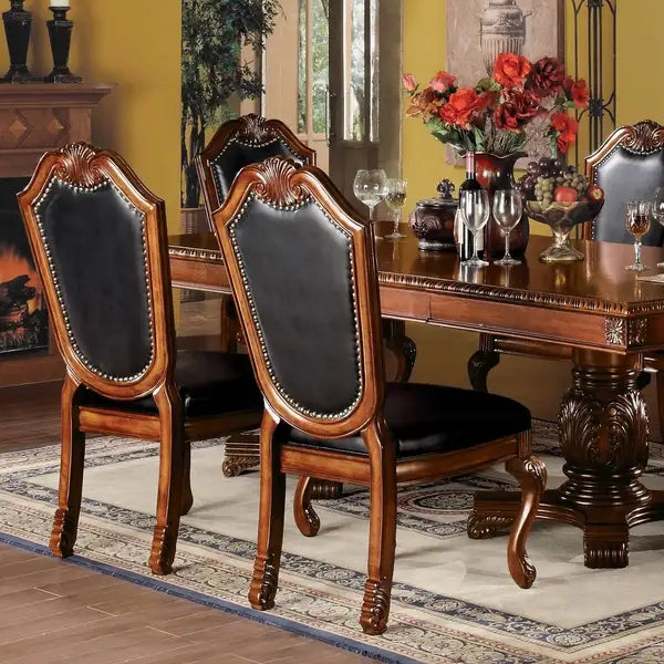 Black Cherry Side Chairs with Nailhead Trim (Set of 2)