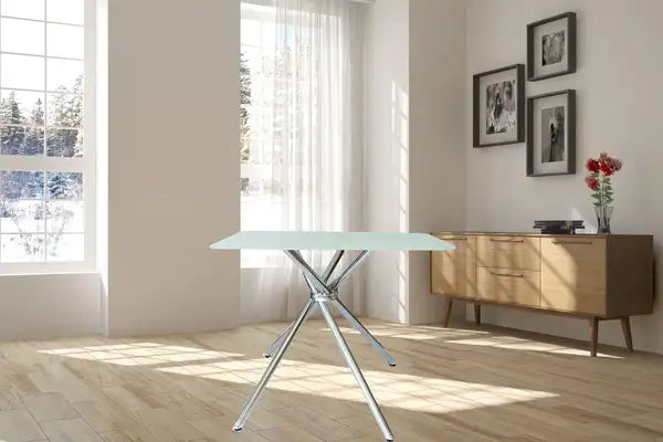 36 Inch Square Frosted Tempered Glass Coffee Table - Minihomy