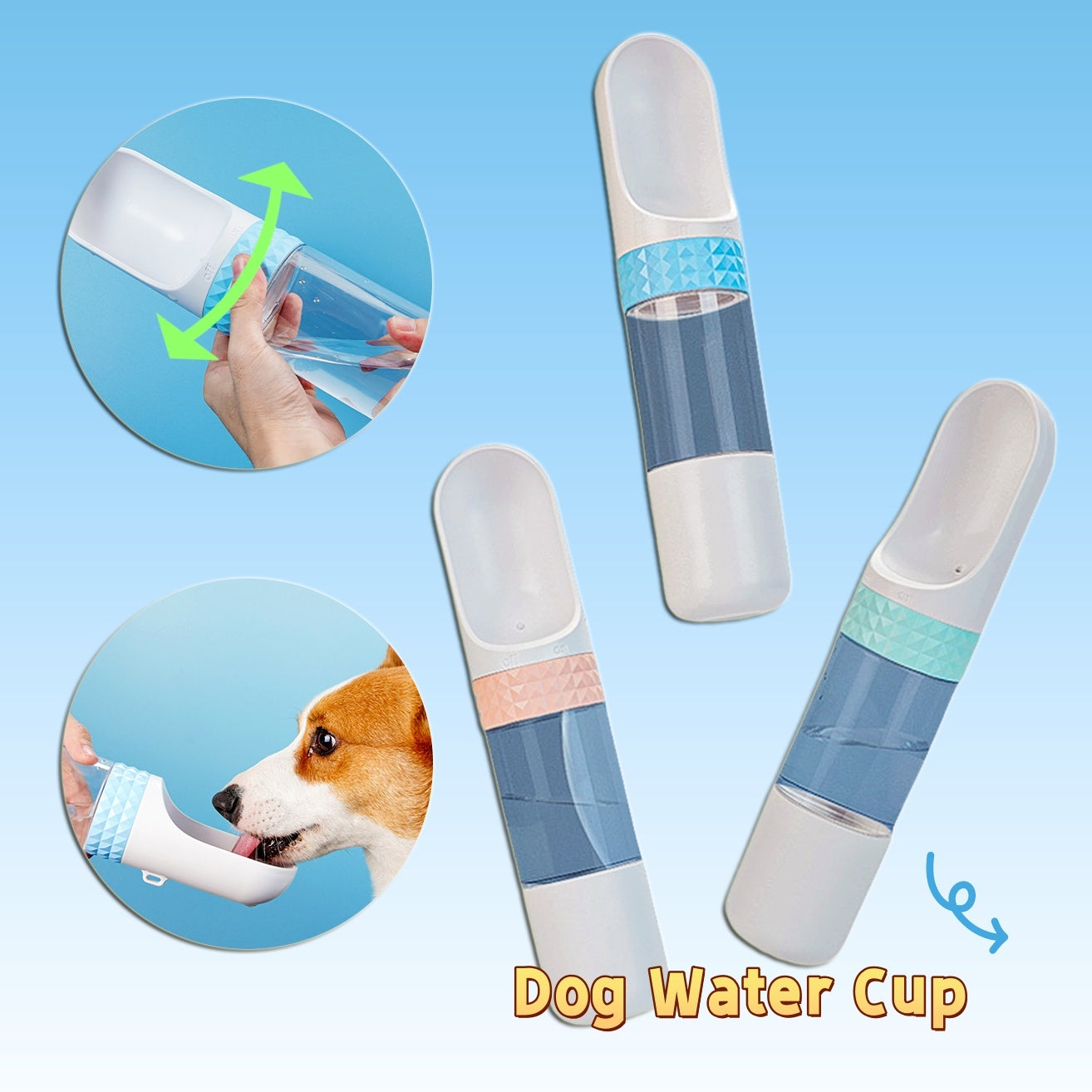 Portable Dog Water Bottle & Bowl - Travel Dog Water Dispenser for Cats & Dogs