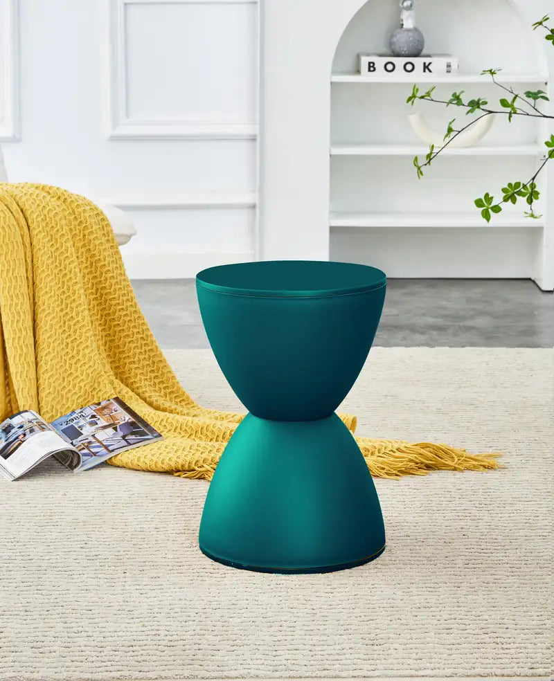 Dark Green Prince Accent Stool - Modern Side Table