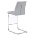 Modern Bar Stools Set of 2 - Light Grey PU Leather, Chrome Metal Frame, Restaurant & Home - Minihomy