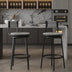 Gray Counter Height Bar Stools with Footrest - Farmhouse Swivel Dining Chairs for Kitchen Island - Minihomy