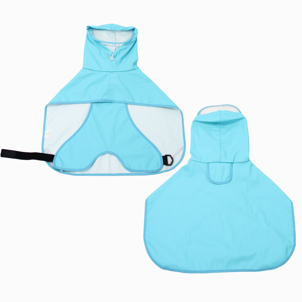 Dog Raincoat with Transparent Brim & Bellyband - Waterproof Pet Poncho