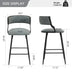 Grey Counter Height Bar Stools - 26" PU Leather Seat & Black Base - Minihomy