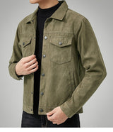 Men's Casual Suede Brushed Fabric Youth British Style Jacket