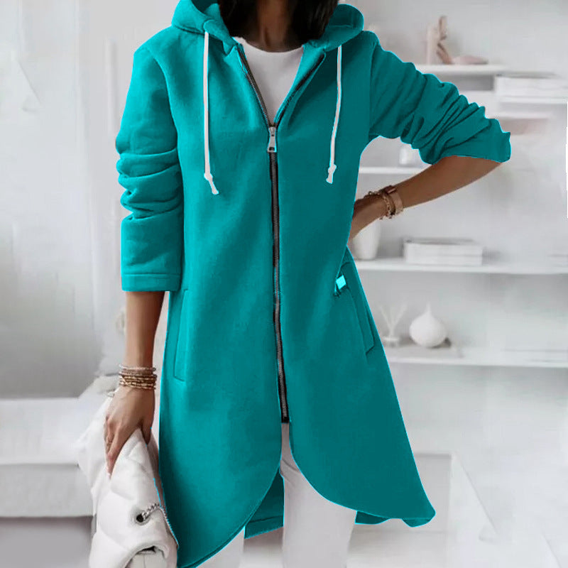 Hoodie Sweatshirt Zipper Hooded Long Sleeve Sweater With Pocket Outerwear Tops Clothes