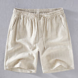 Yarn-dyed Vertical Striped Linen Shorts For Men