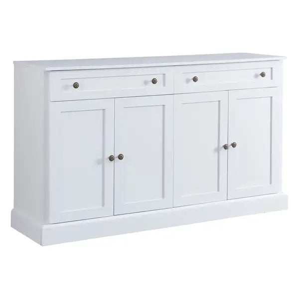 Kitchen Sideboard Buffet Cabinet with 2 Drawers & 4 Doors - White Storage for Dining Room, Living Room - Minihomy