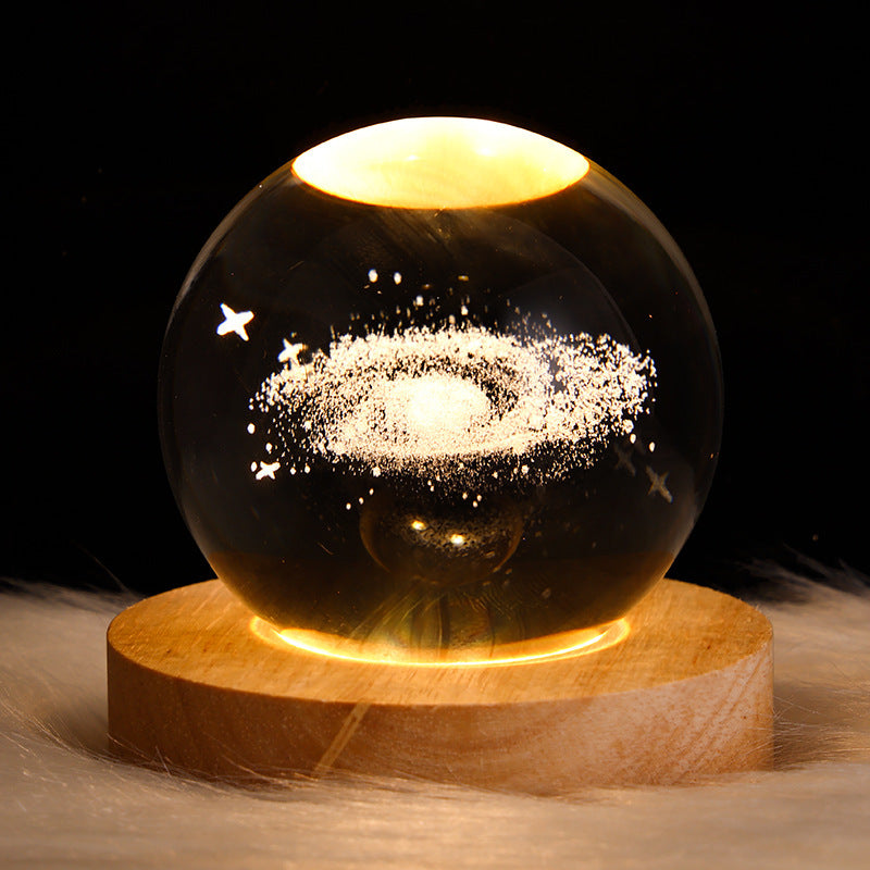 Moon & Planets Crystal Ball Night Light Projector - Creative Gift - Minihomy