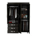 Black Velvet Mobile Armoire for Bedroom Storage - Minihomy