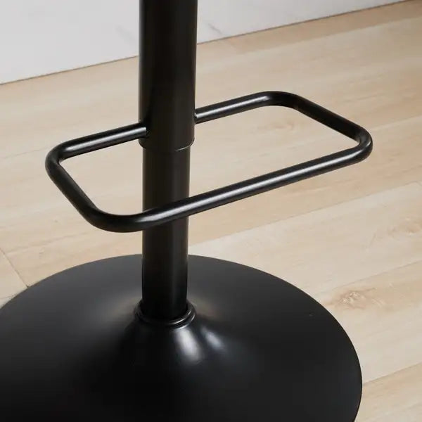 Black Leather Swivel Bar Stools, Mid Century Modern Adjustable Counter Height for Kitchen & Dining Room - 1 Chair - Minihomy