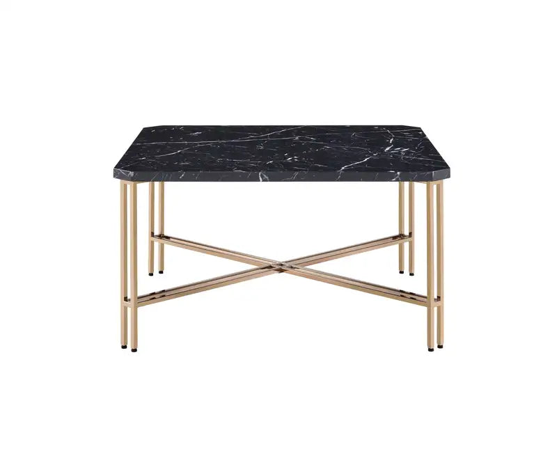 Black Faux Marble Square Cocktail Table - Daxton