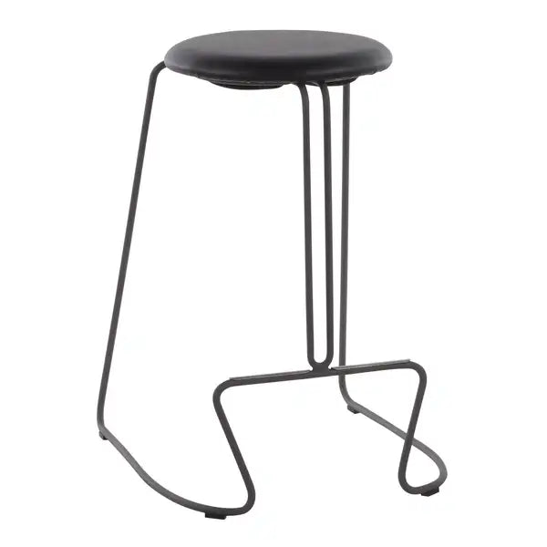 LumiSource Finn Grey Steel & Black Counter Stools (Set of 2)