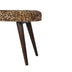 Leopard Print Tufted Button Upholstered Bench - Minihomy