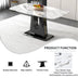 Modern Dining Table & Chair Set | Imitation Marble Top, U-Shaped Legs - Minihomy