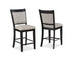 Farmhouse Black & Gray Counter Height Bar Stools with Footrest - Upholstered Back & Seat - Minihomy