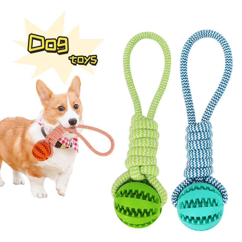 Interactive Dog Toys Set - Treat Rope Rubber Leaking Balls for Small to Medium Dogs