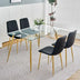 Modern Black Dining Chairs Set of 4, Simple Luxury Home Bedroom Stool with Gold Metal Legs - Minihomy