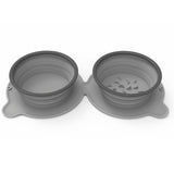 Portable Silicone Double Dog Food Bowls: Compact, Durable, and Travel-Friendly