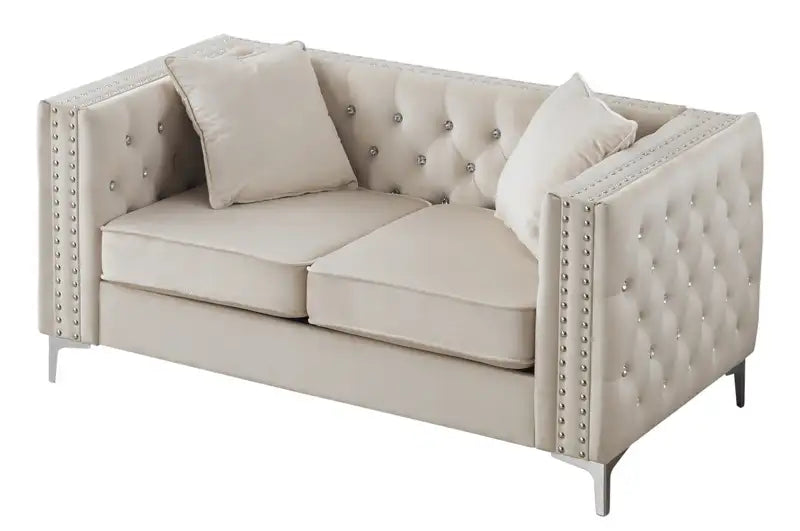 Paige Loveseat (Ivory) - Glory Furniture G827A-L