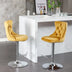 Gold Velvet Barstools Set of 2 - Adjustable Height, Tufted Back, Chrome Base for Kitchen Island - Minihomy