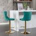 Green Velvet Barstools Set of 2, Adjustable Swivel Bar Stools with Backs for Kitchen Island & Pub - Minihomy