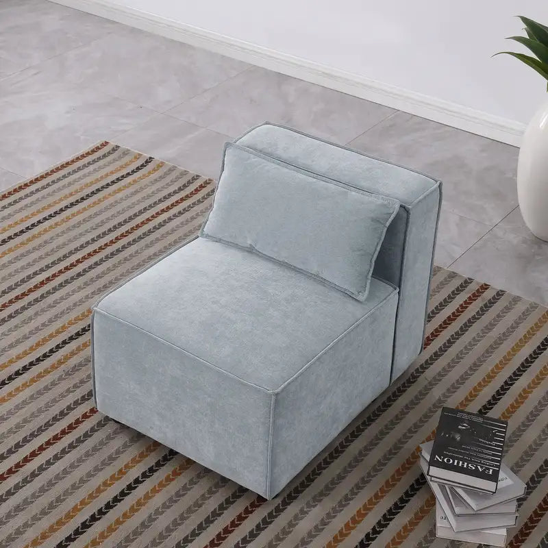 Gray Chenille Modular Sofa - Simple, Soft, Knock-Down Design