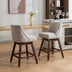 Ivory Upholstered Swivel Bar Stools (Set of 2) - 26" Seat Height - Minihomy