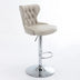 Olive Green Swivel Bar Stools with Backs - Adjustable Height, Chrome Base, Tufted - SW1844BG - Minihomy