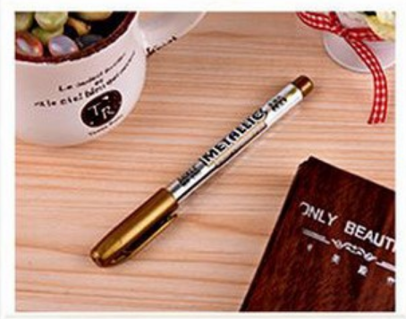 Creative stationery Metal color craft pen golden and silver paint pen