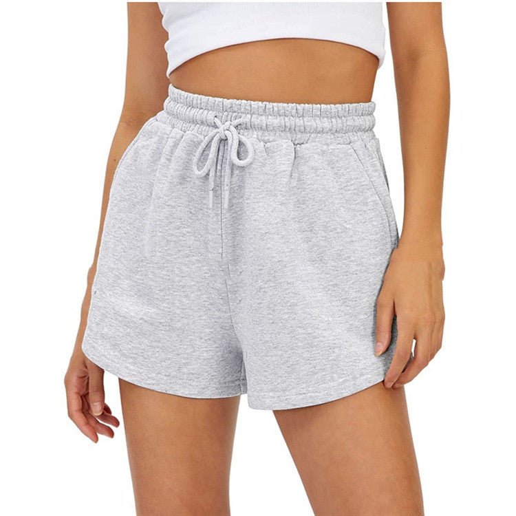 Women's Casual Exercise Elastic Running High Waist Shorts