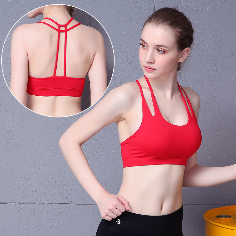 Beauty back sports bra running yoga clothes breathable sweat yoga vest