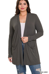 Plus Slouchy Pocket Open Cardigan