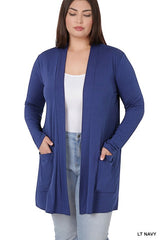 Plus Slouchy Pocket Open Cardigan