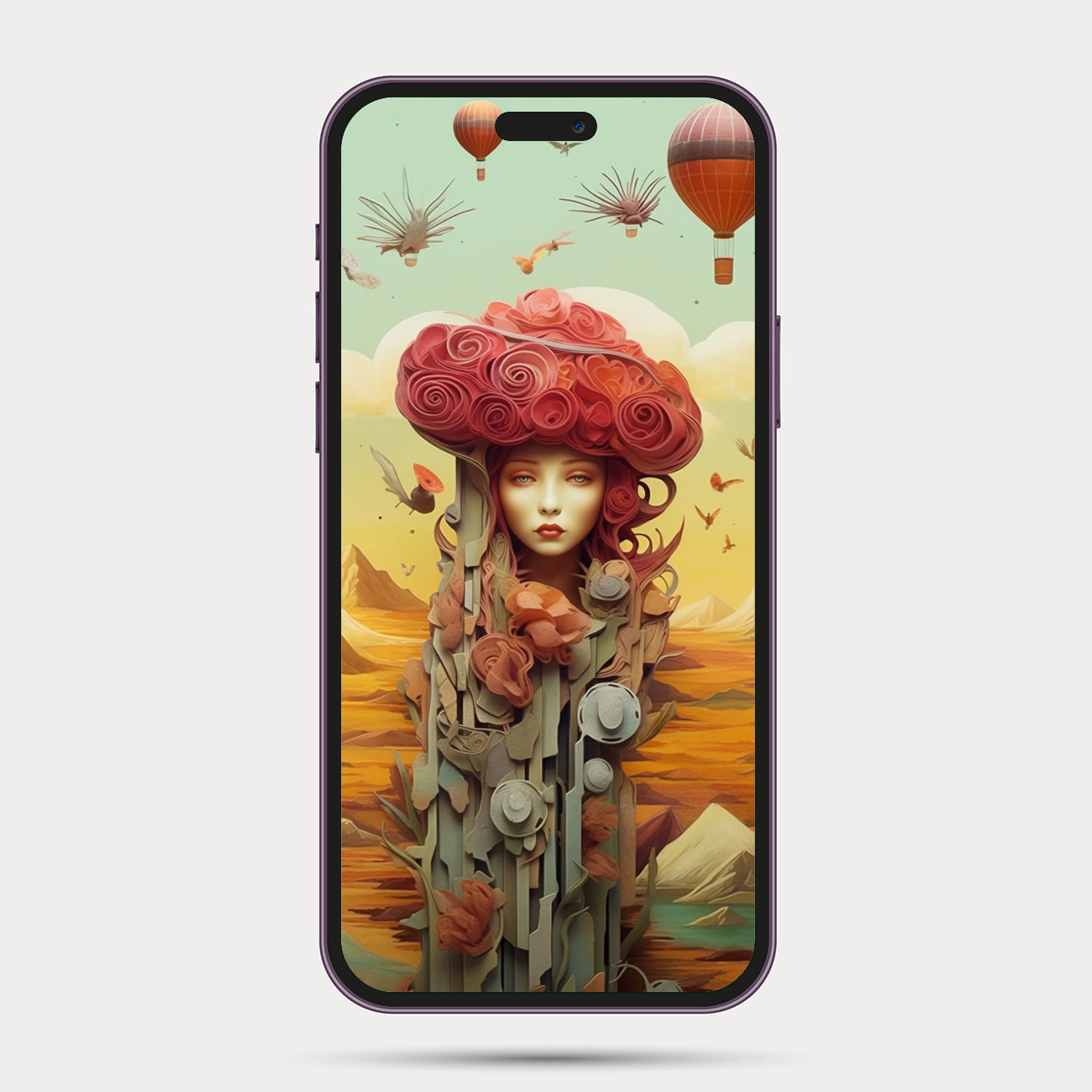 Woody Fawn Floral Digital Wallpaper for Smartphones - Enhance Your Beautygram!