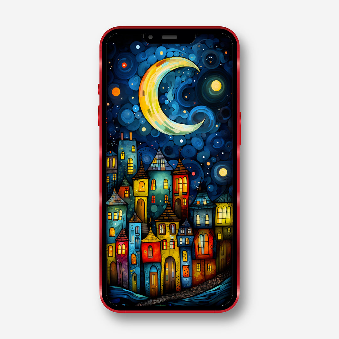 Northern Lights Symphony - Hundertwasser Phone Wallpaper