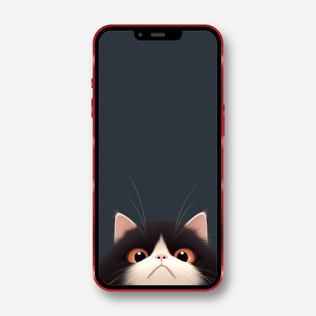 Cartoon Cat Close-Up - Minimalist Phone Wallpaper