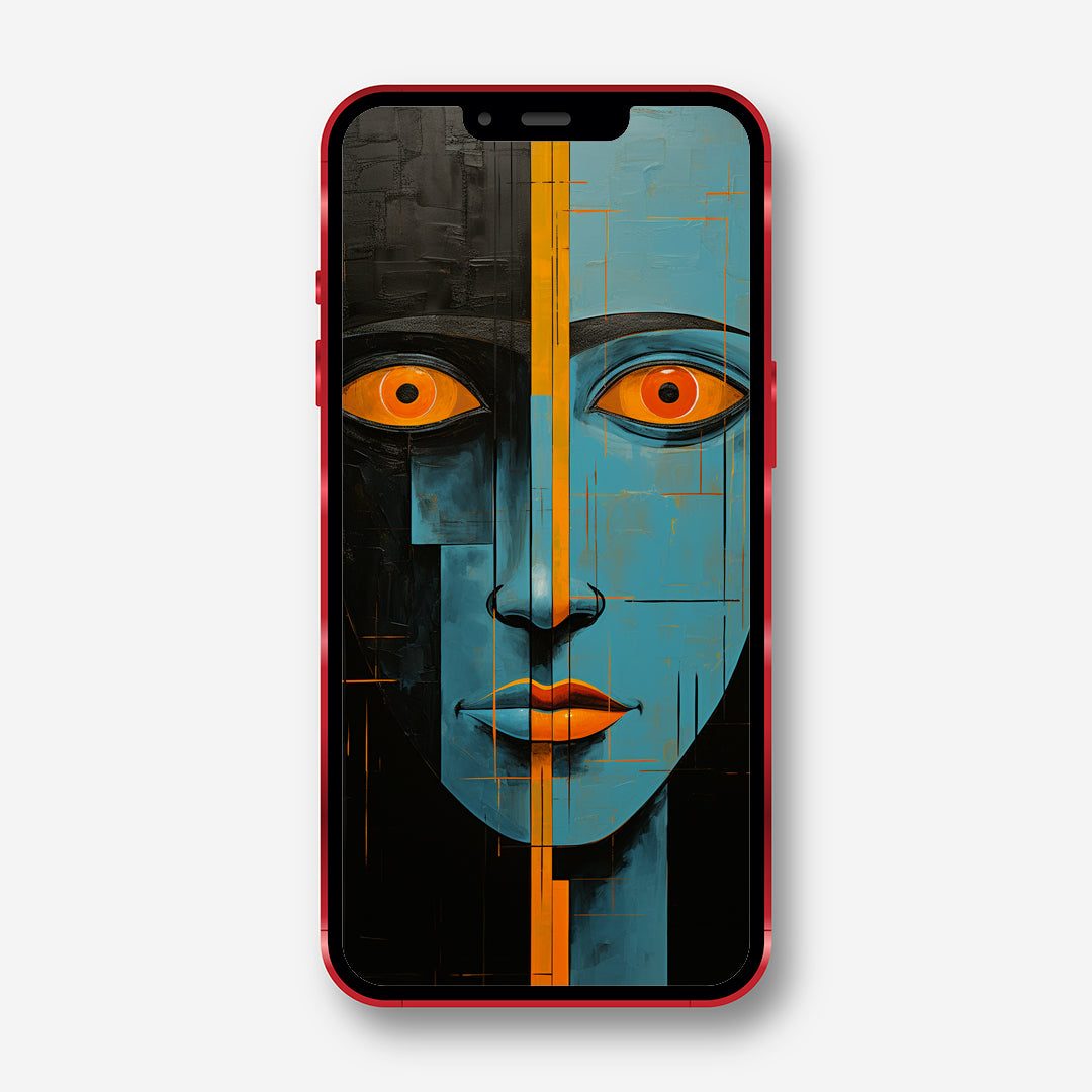 Harmonious Contrasts - Symmetrical Contemporary Art Phone Wallpaper